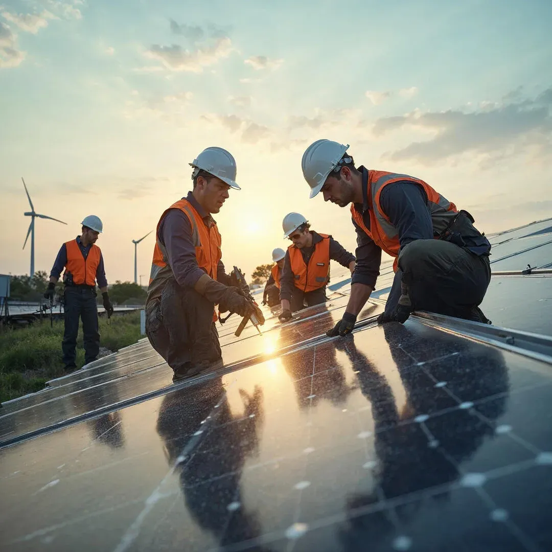 Équipe kWh Québec sur un toit